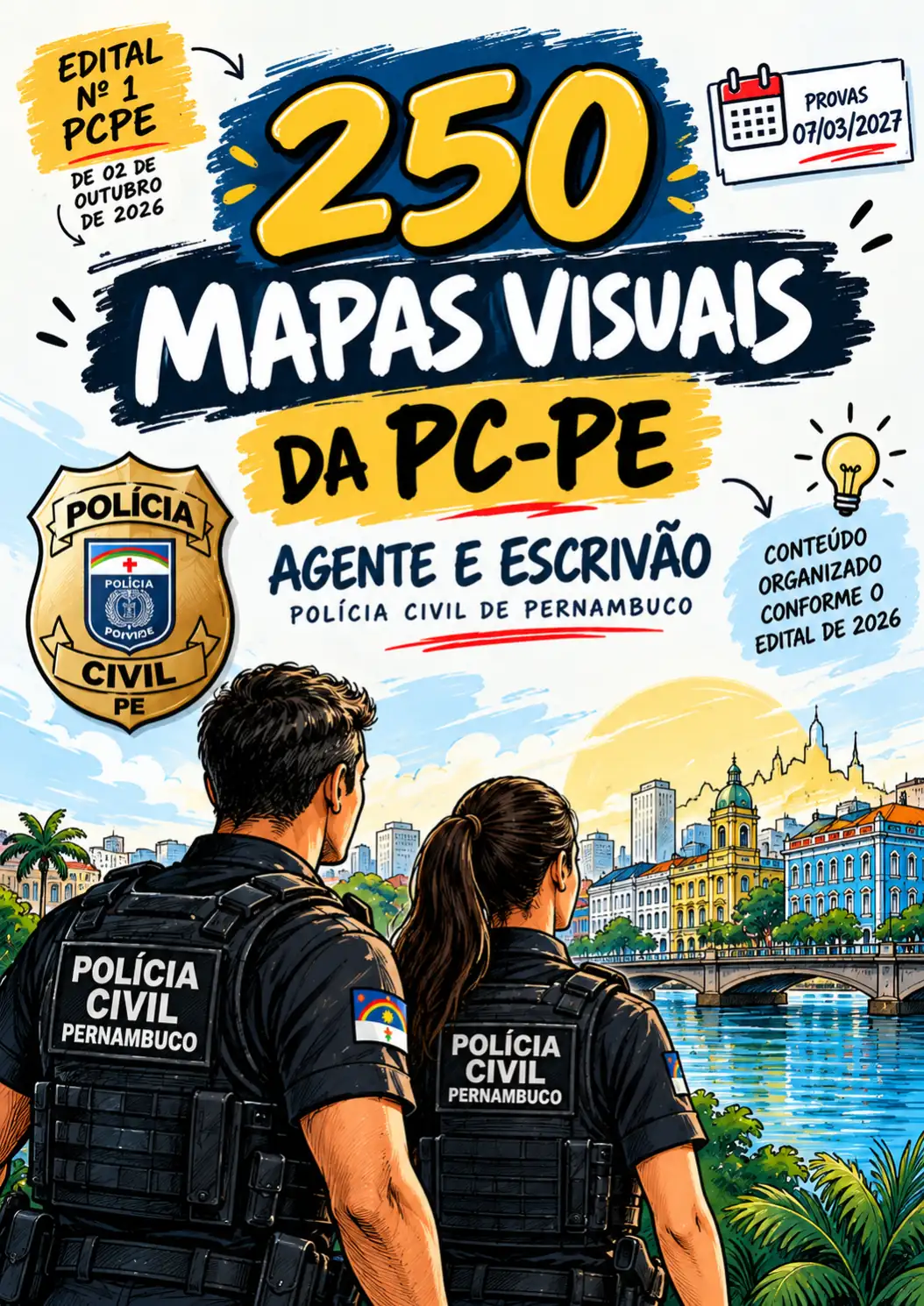 Capa 250 Mapas Visuais da PC-PE — Agente e Escrivão
